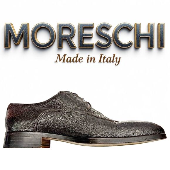 Moreschi Men’s Brown Peccary Split Toe Dress Shoes Size 10 D EU 9 Made in Italy - Picture 1 of 12